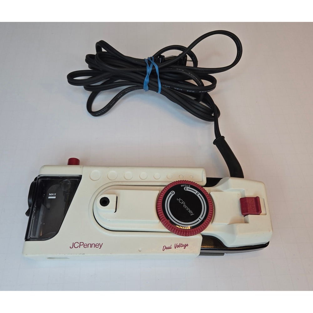 Vintage JCPenney Dual Voltage Corded Mini Travel Steam Iron Model 784-1009 Works